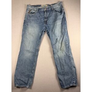 Ariat M2 Relaxed Boot Cut Jeans Mens 40x32 Medium Wash Distressed Denim Blue